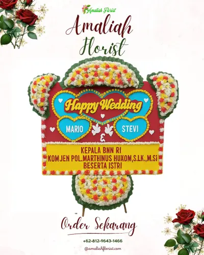 Karangan Papan Bunga Pernikahan di Kudangwangi